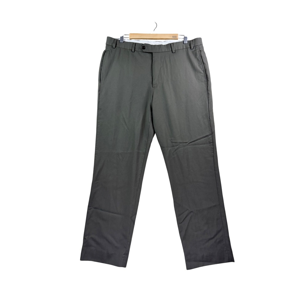 Brooks Brothers Dress Pants Mens 38x30 Olive Green Madison Fit Wool Trousers